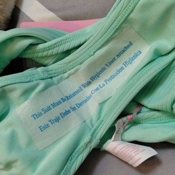 NWT Stoney Clover Mint Green Bikini Bottom Sz XS High Cut Leg High Waisted - Picture 5 of 5